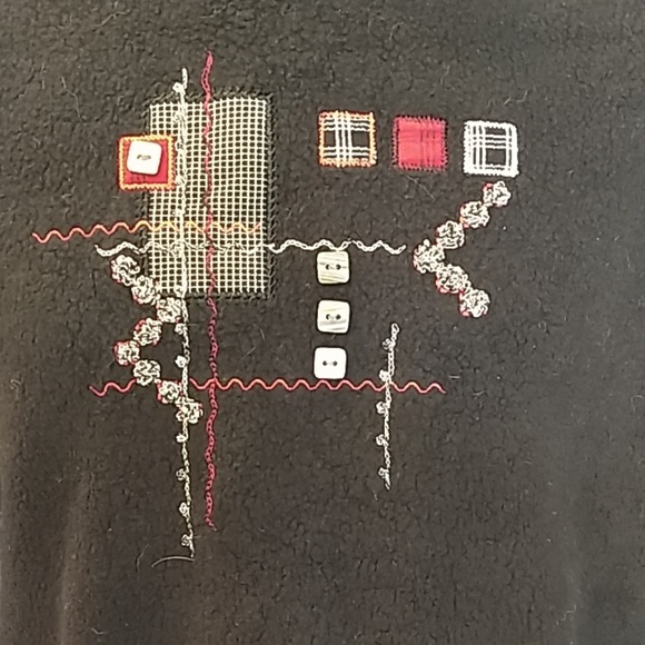 KORET MONTEREY PETITES black pullover fleecie sweatshirt - Picture 2 of 3